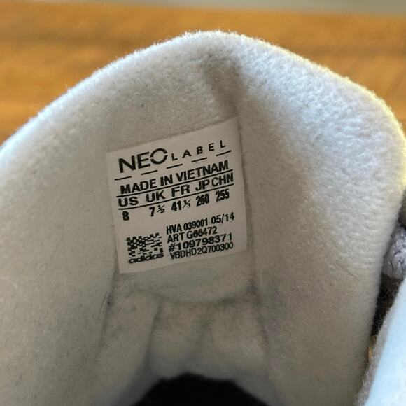 ADIDAS Mens Gray White Neo Label Sneakers High Top Shoes Size 8 - Picture 5 of 10